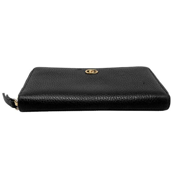 GUCCI Black Pebbled Leather Marmont Zip-Around Wallet - Picture 4 of 9
